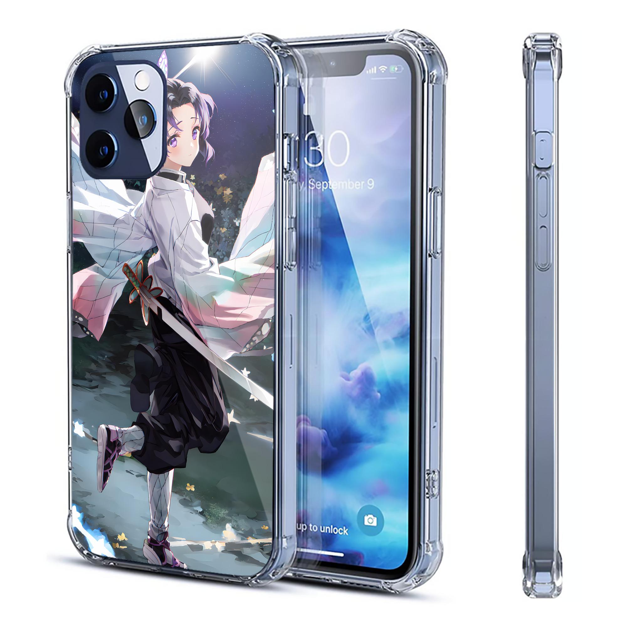 （画像用） 鬼滅の刃（きめつのやいば）蟲柱-胡蝶 しのぶ／こちょう しのぶ Kochou Shinobu 【iPhone 12シリーズ対応】透明スマホケース（クリアソフトケース）